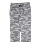 SKATE NATION Mens Cotton Blend Grey Camouflage Slim Drawstring Trousers W30 L32