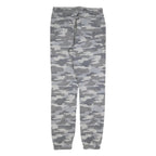 SKATE NATION Mens Cotton Blend Grey Camouflage Slim Drawstring Trousers W30 L32