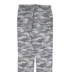 SKATE NATION Mens Cotton Blend Grey Camouflage Slim Drawstring Trousers W30 L32