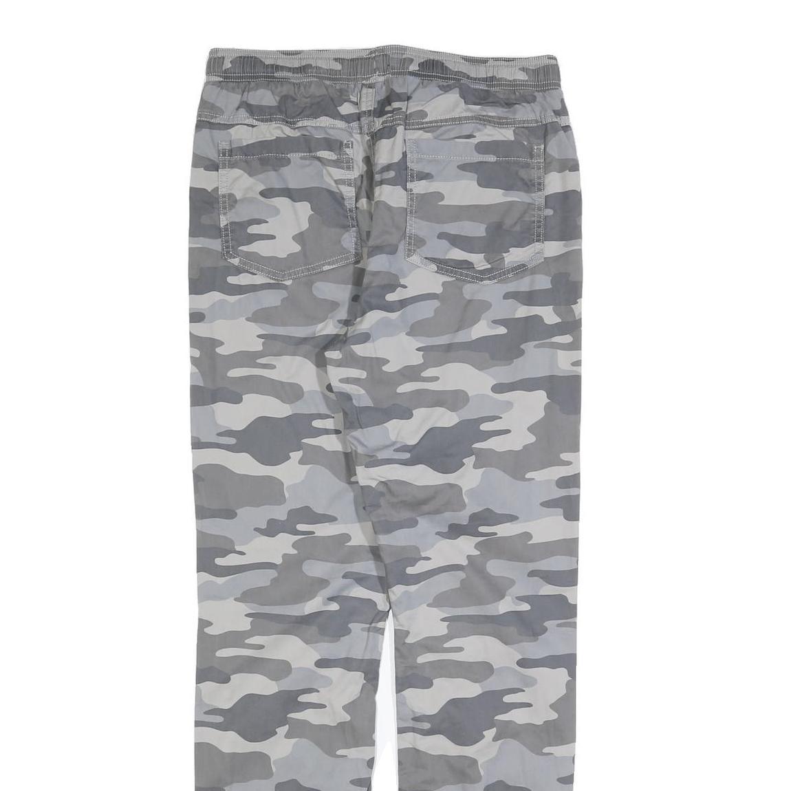 SKATE NATION Mens Cotton Blend Grey Camouflage Slim Drawstring Trousers W30 L32