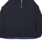 MARC O'POLO Womens Black & Blue Cotton Blend Hoodie S ¼ Zip Casual Sweatshirt