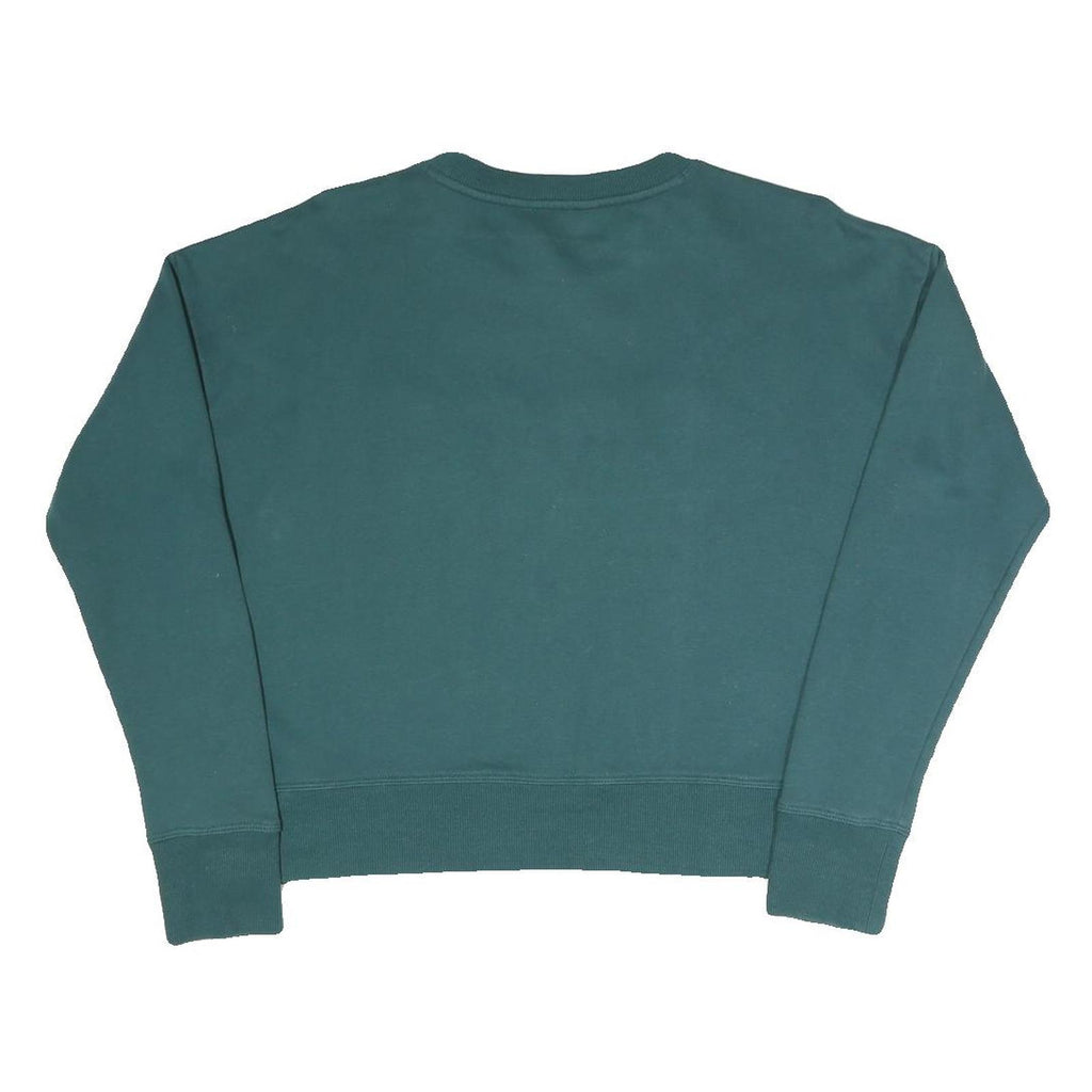 DKNY Womens Green Crew Neck XS Cotton Blend Sweatshirt Pullover DKNY Logo