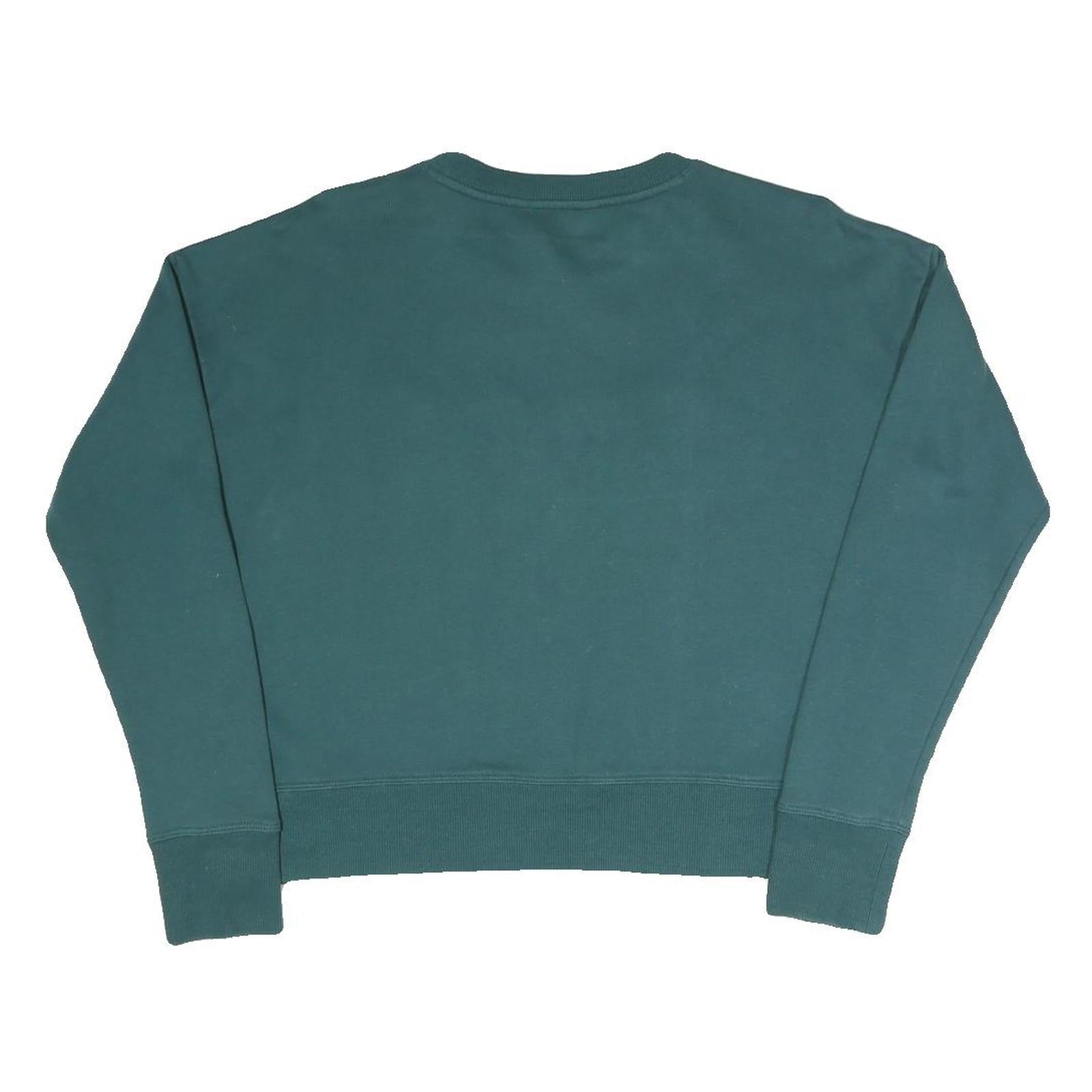 DKNY Womens Green Crew Neck XS Cotton Blend Sweatshirt Pullover DKNY Logo