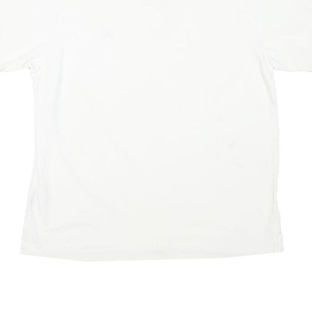 NAUTICA Mens White Polo Shirt L Cotton Blend Short Sleeve Classic Logo