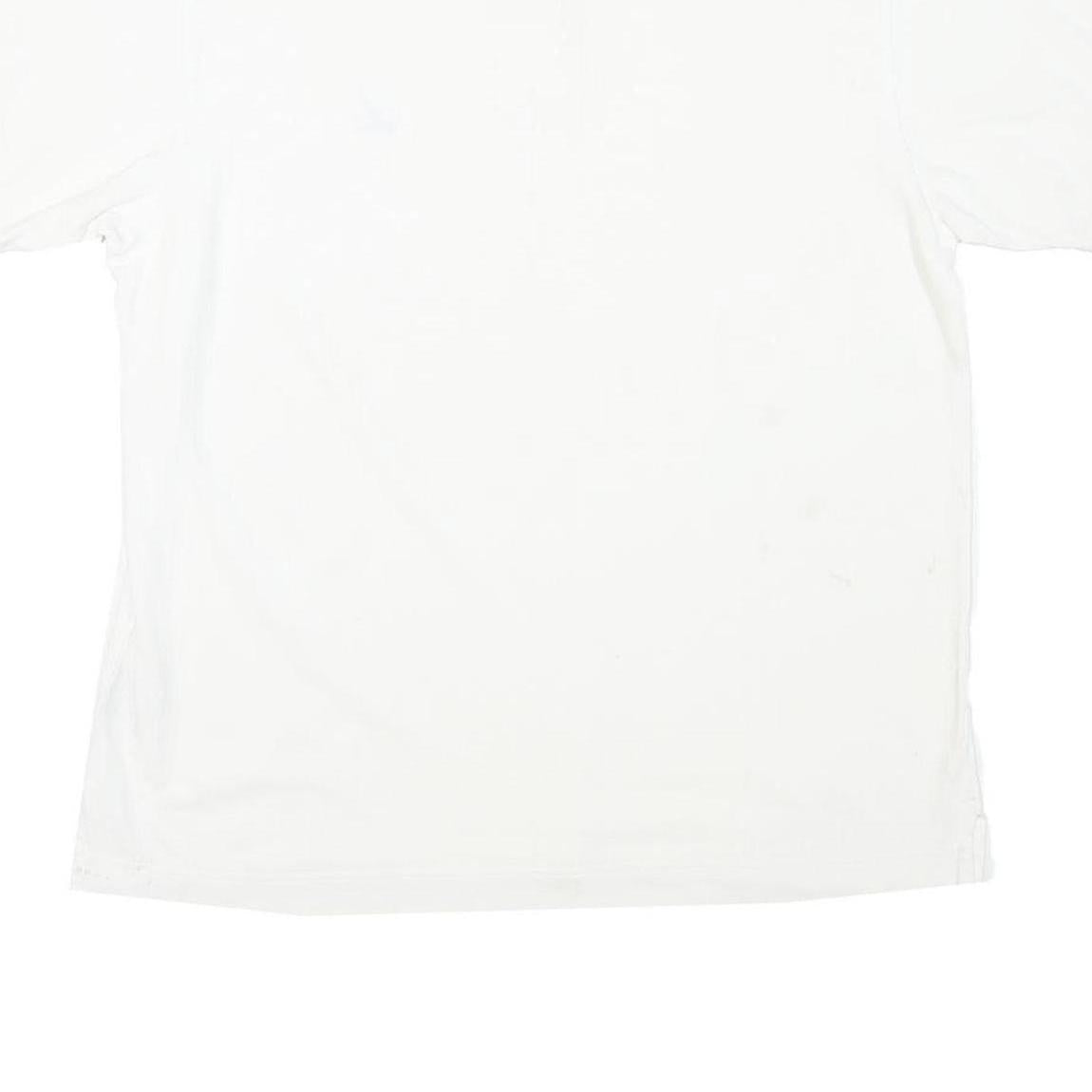 NAUTICA Mens White Polo Shirt L Cotton Blend Short Sleeve Classic Logo