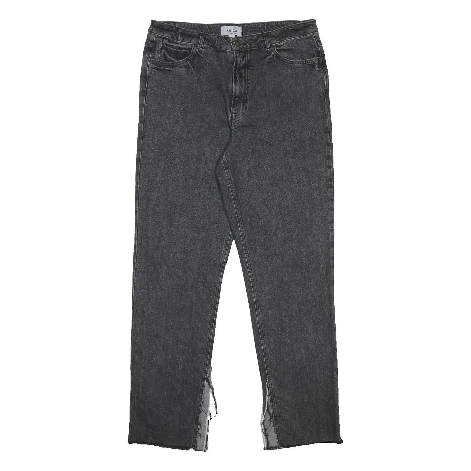 NEW LOOK Womens Grey Denim Regular Fit Straight Leg Cotton Blend Jeans W33 L32
