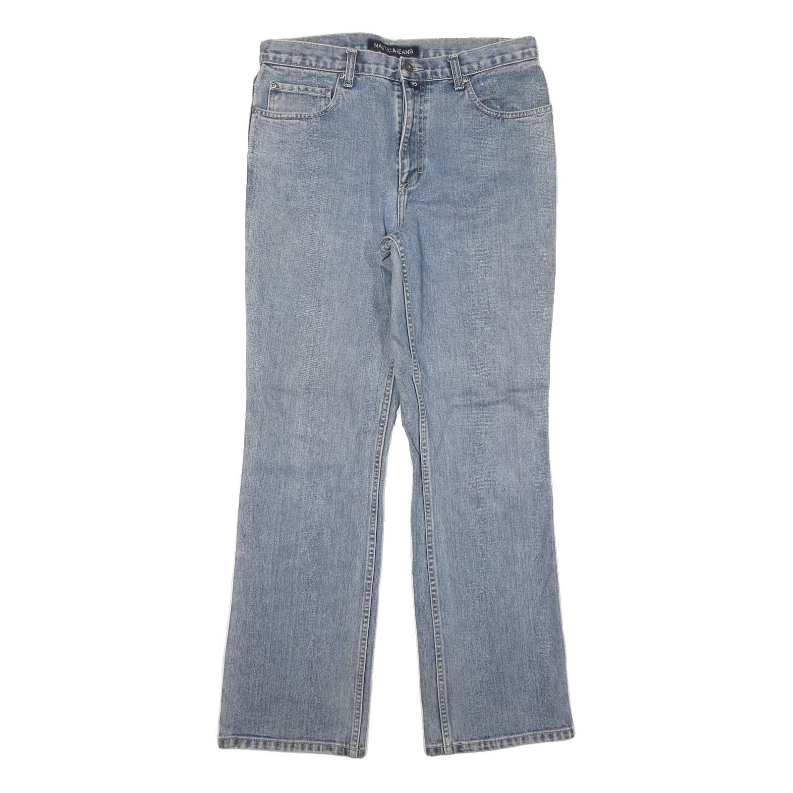 NAUTICA Mens Jeans Blue Regular Straight Denim Medium W32 L30 Casual Zip Cotton