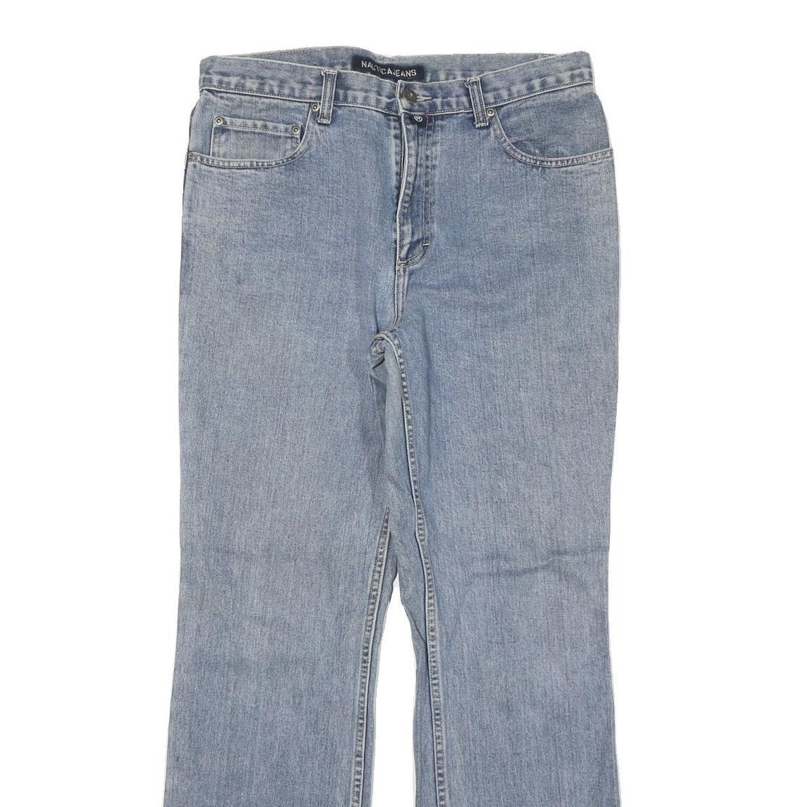 NAUTICA Mens Jeans Blue Regular Straight Denim Medium W32 L30 Casual Zip Cotton