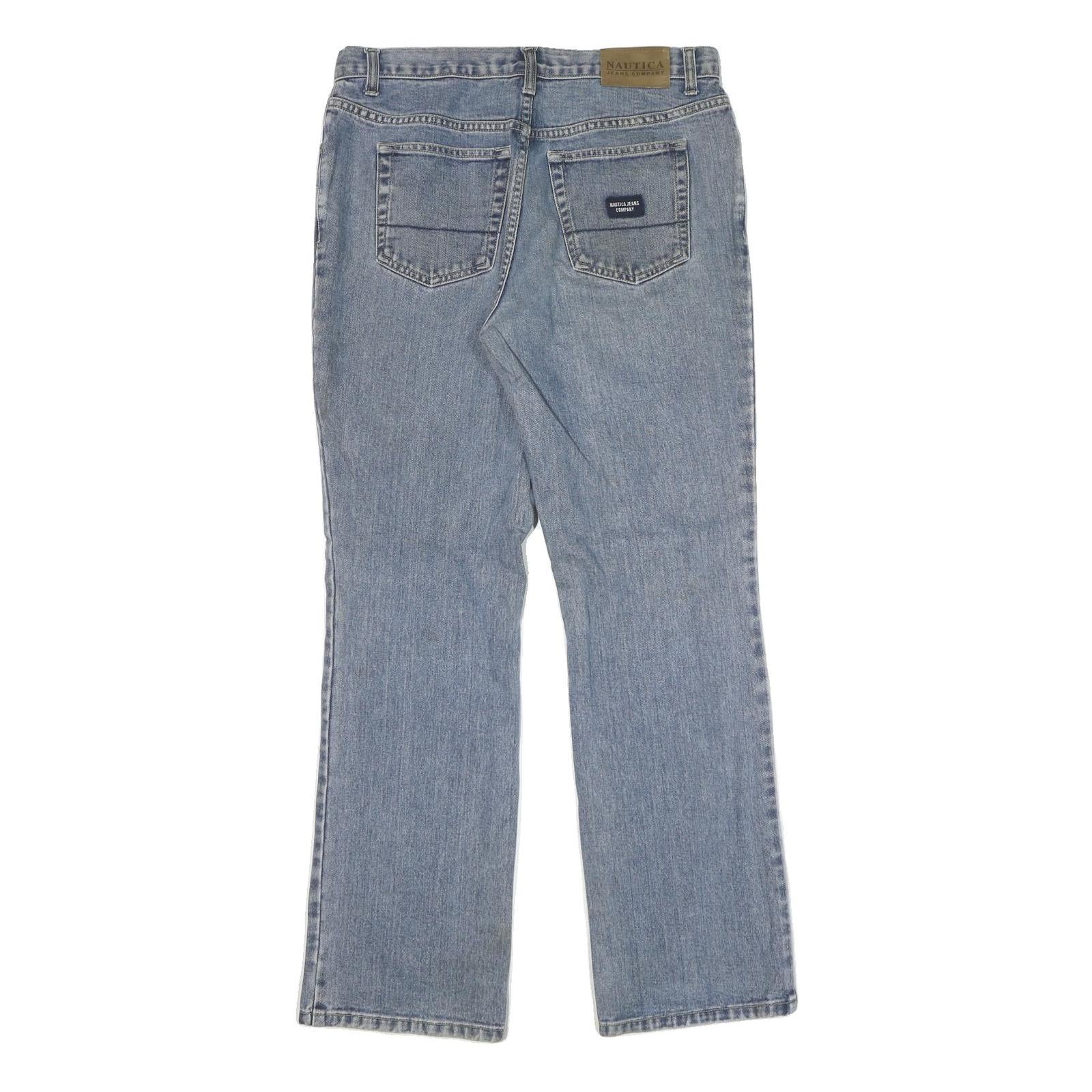 NAUTICA Mens Jeans Blue Regular Straight Denim Medium W32 L30 Casual Zip Cotton