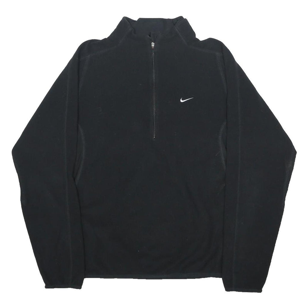 NIKE Mens Black Plain Pullover Crew Neck Basic Knit S Sports Jumper Polyester