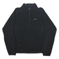 NIKE Mens Black Plain Pullover Crew Neck Basic Knit S Sports Jumper Polyester