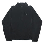 NIKE Mens Black Plain Pullover Crew Neck Basic Knit S Sports Jumper Polyester