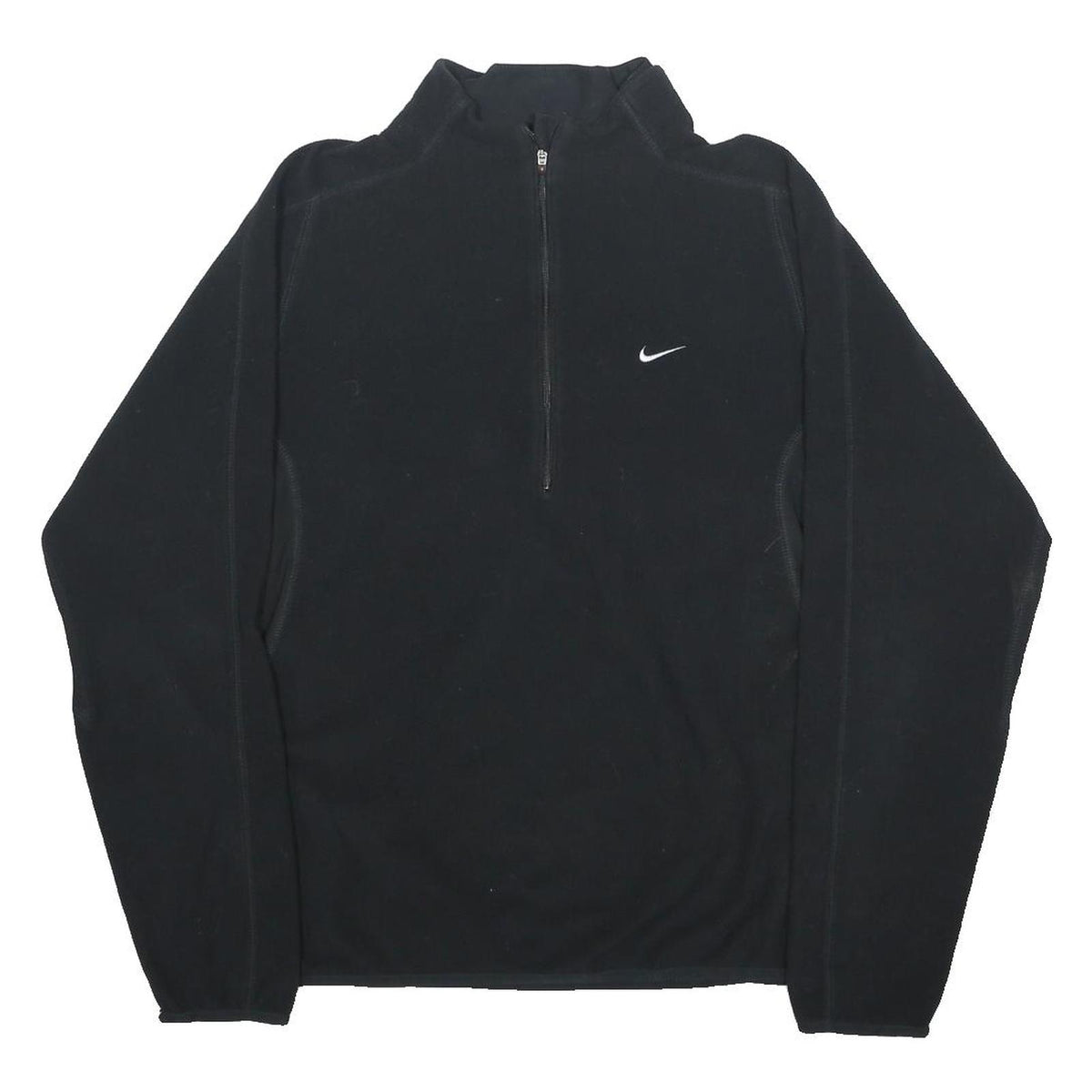 NIKE Mens Black Plain Pullover Crew Neck Basic Knit S Sports Jumper Polyester