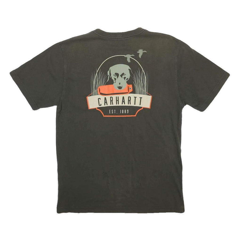 CARHARTT Mens Black Graphic T-Shirt S Short Sleeve Crew Neck Workwear
