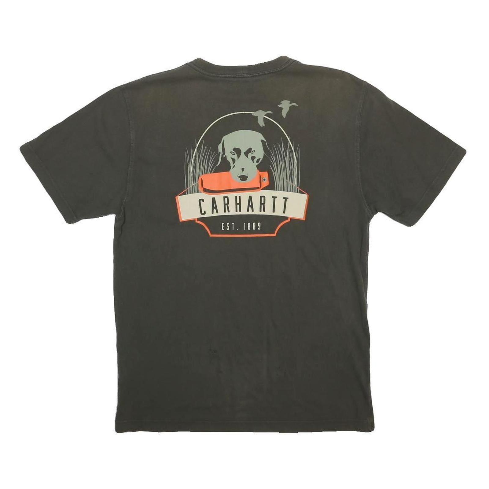 CARHARTT Mens Black Graphic T-Shirt S Short Sleeve Crew Neck Workwear