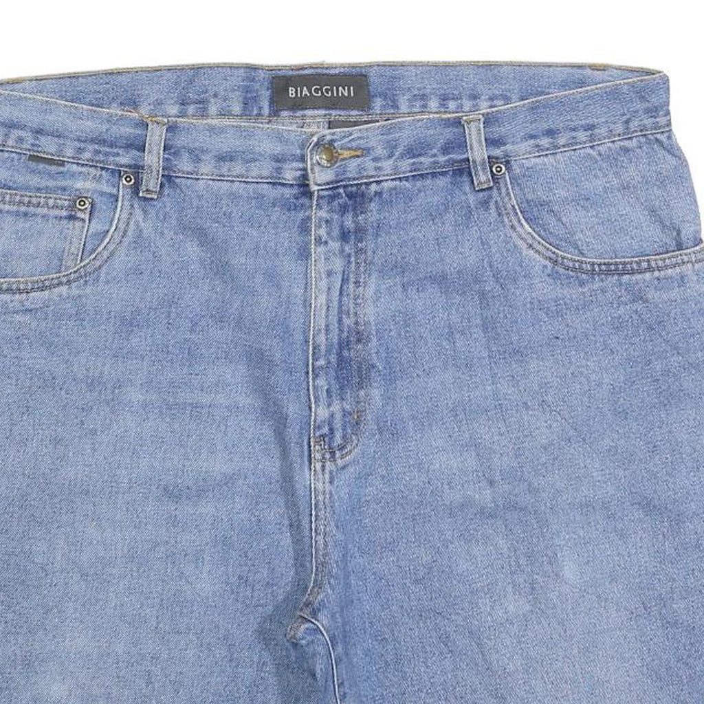 BIAGGINI Mens Denim Blue Cotton Blend Casual Shorts XL W38 Relaxed Fit