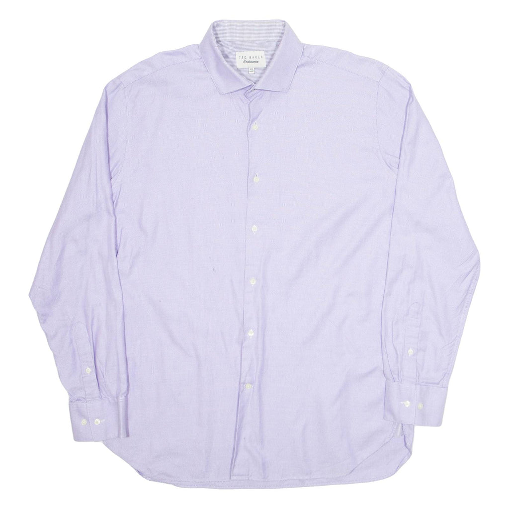 TED BAKER Endurance Mens Plain Shirt Purple Long Sleeve XL