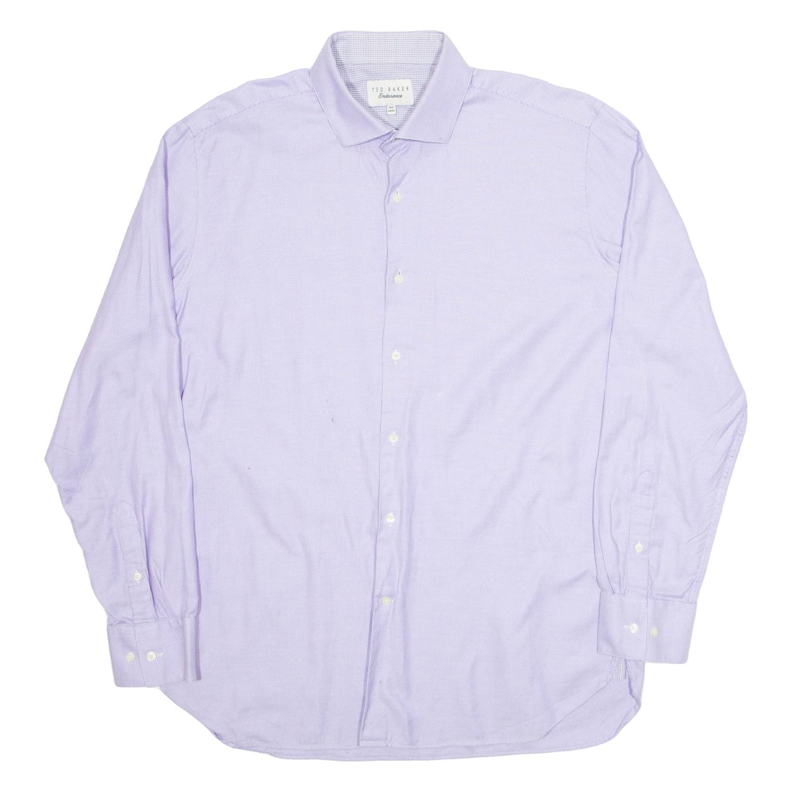 TED BAKER Endurance Mens Plain Shirt Purple Long Sleeve XL