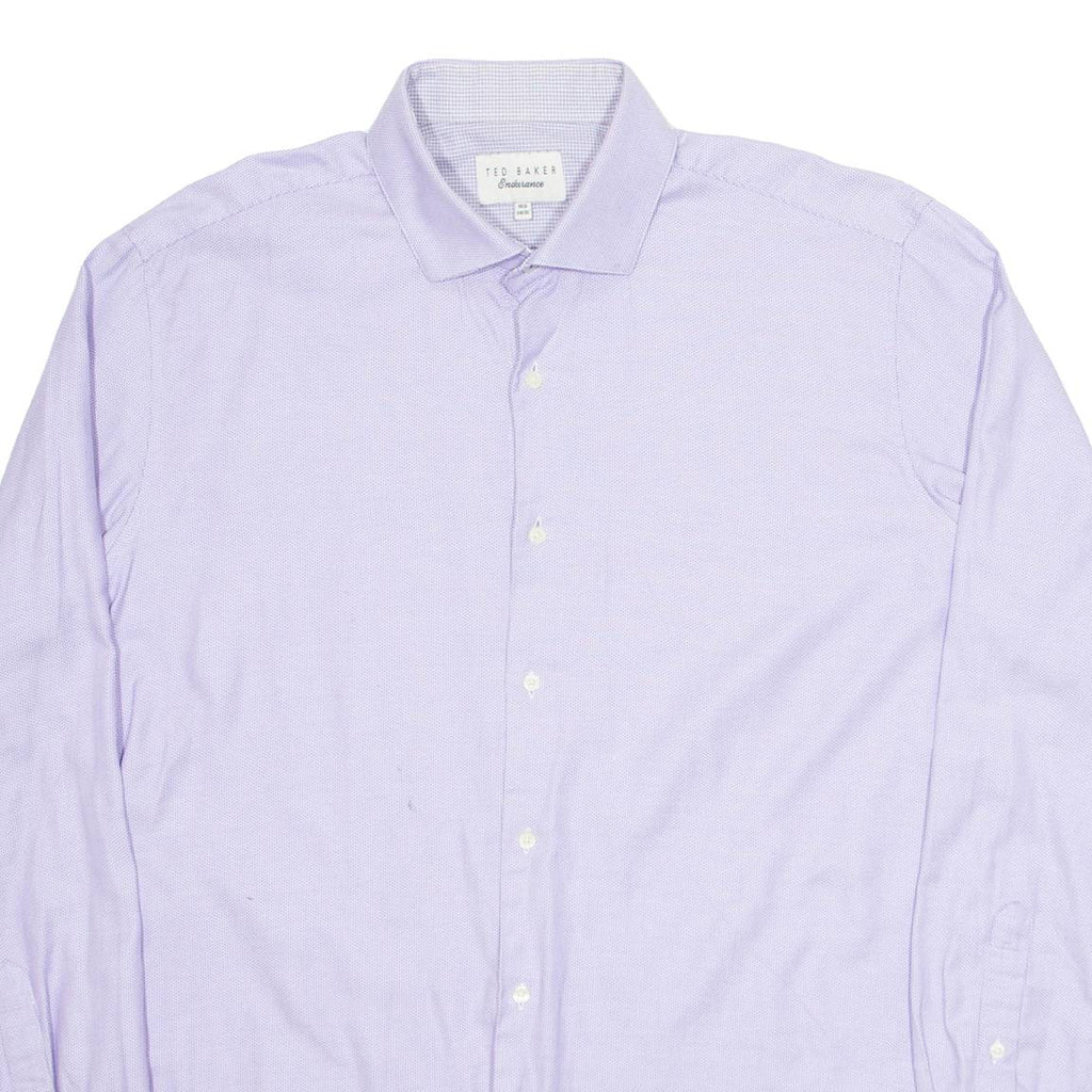 TED BAKER Endurance Mens Plain Shirt Purple Long Sleeve XL