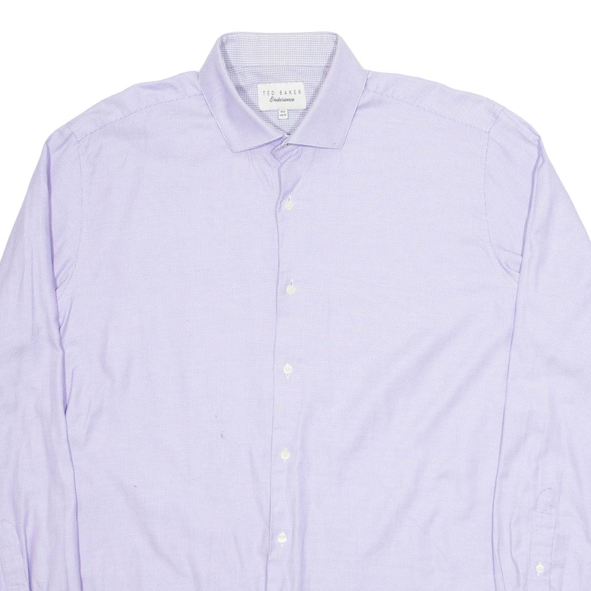 TED BAKER Endurance Mens Plain Shirt Purple Long Sleeve XL