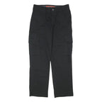 DICKIES Mens Black Relaxed Straight Trousers W30 L29 Cargo Cotton Blend