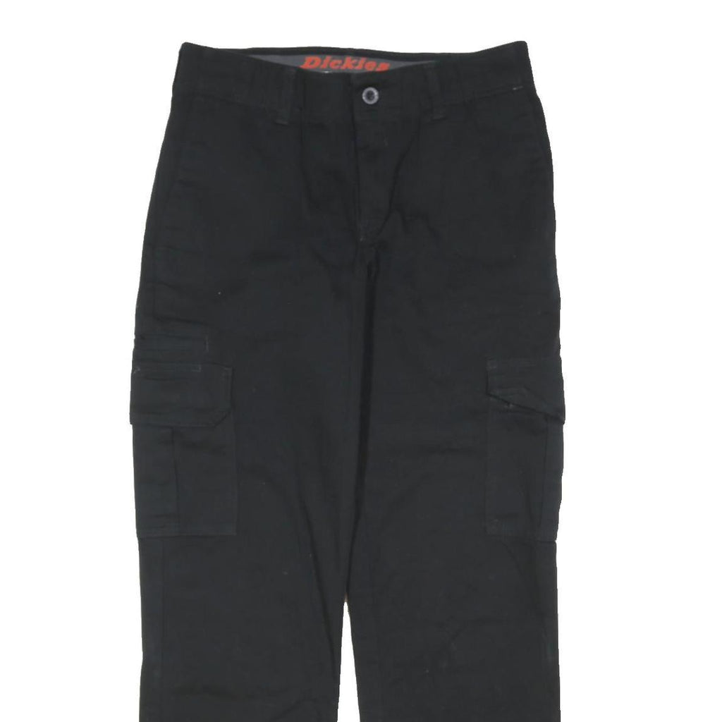DICKIES Mens Black Relaxed Straight Trousers W30 L29 Cargo Cotton Blend