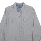 WOOLRICH Mens Grey Plain Cotton Shirt M Classic Button Pocket Casual