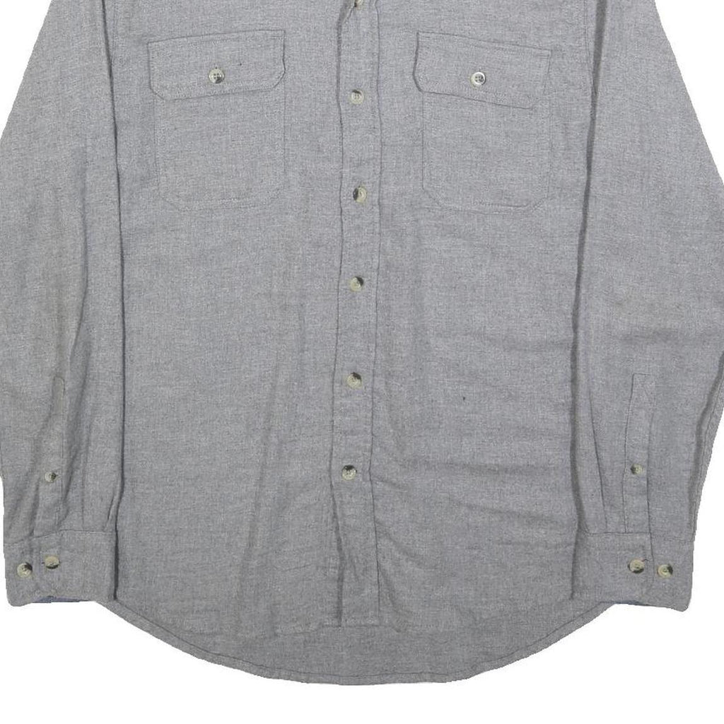 WOOLRICH Mens Grey Plain Cotton Shirt M Classic Button Pocket Casual