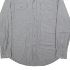 WOOLRICH Mens Grey Plain Cotton Shirt M Classic Button Pocket Casual