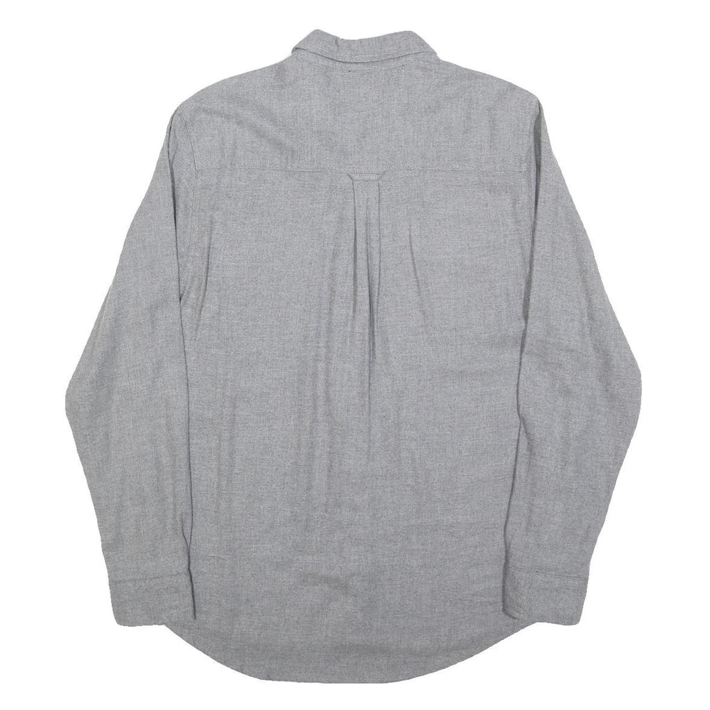 WOOLRICH Mens Grey Plain Cotton Shirt M Classic Button Pocket Casual