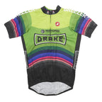 CASTRELLI Mens Green & Black Graphic Cycling Jersey XL Short Sleeve Crew Neck