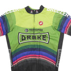 CASTRELLI Mens Green & Black Graphic Cycling Jersey XL Short Sleeve Crew Neck