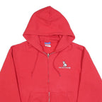 CHAMPION Mens Red Zip Up Hoodie M Fast Fun & Friendly Dog Graphic