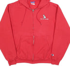 CHAMPION Mens Red Zip Up Hoodie M Fast Fun & Friendly Dog Graphic