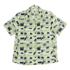 ALFRED DUNNER Womens Green Printed Short Sleeve Collared Shirt UK 10 Comfortable