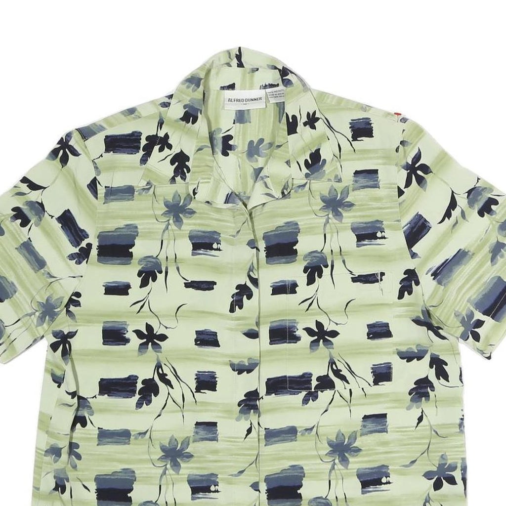ALFRED DUNNER Womens Green Printed Short Sleeve Collared Shirt UK 10 Comfortable