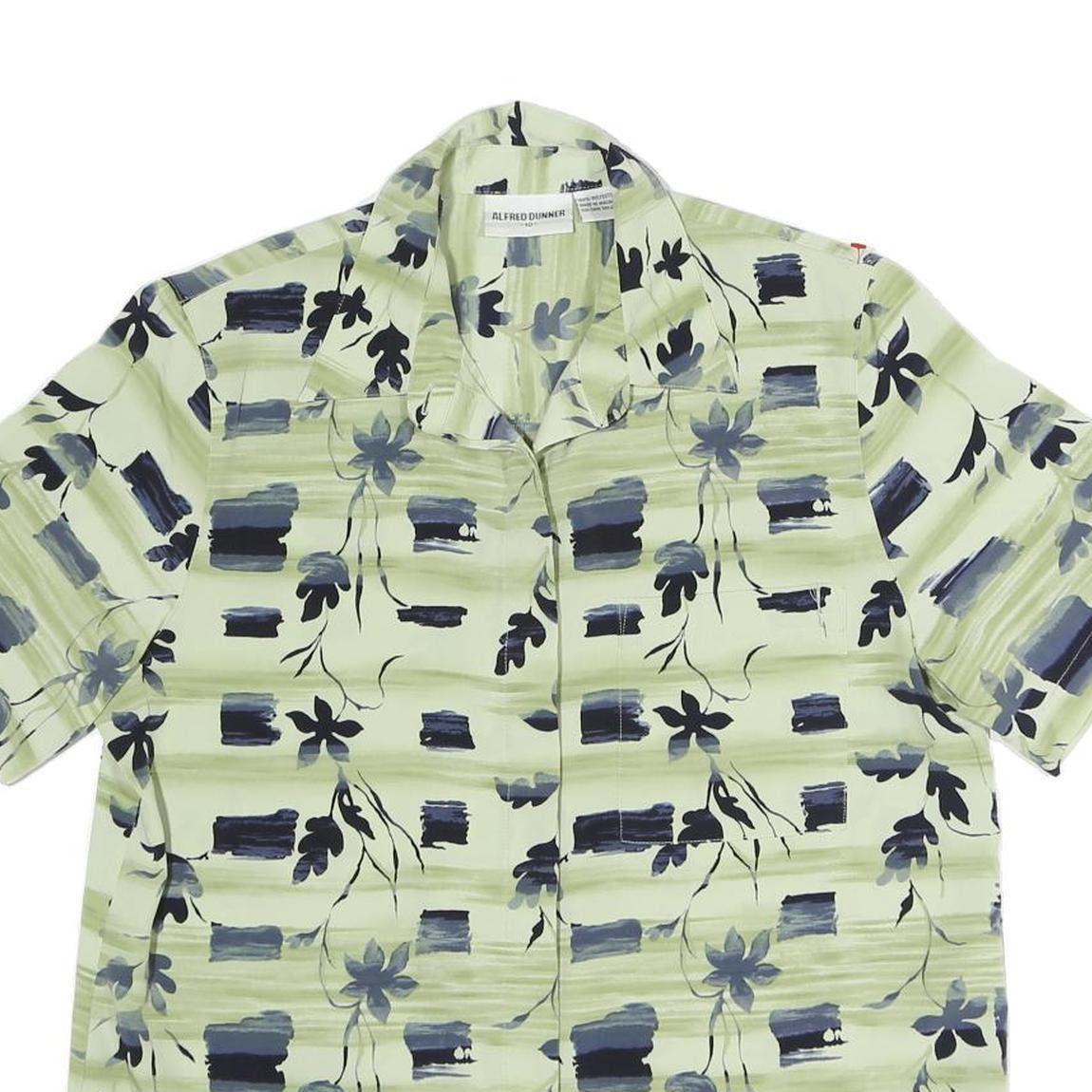 ALFRED DUNNER Womens Green Printed Short Sleeve Collared Shirt UK 10 Comfortable