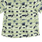 ALFRED DUNNER Womens Green Printed Short Sleeve Collared Shirt UK 10 Comfortable