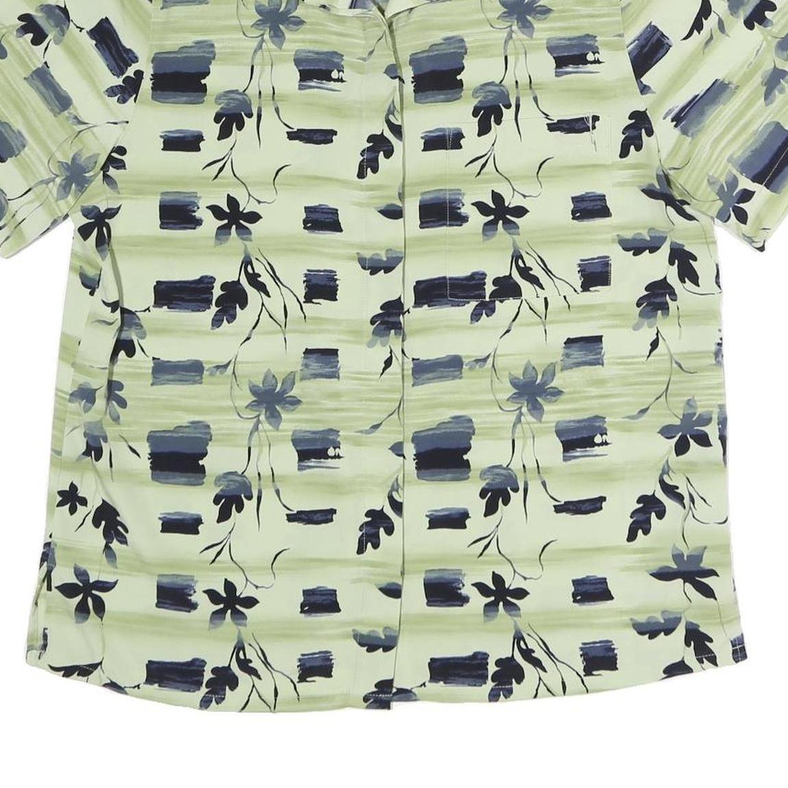 ALFRED DUNNER Womens Green Printed Short Sleeve Collared Shirt UK 10 Comfortable
