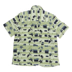 ALFRED DUNNER Womens Green Printed Short Sleeve Collared Shirt UK 10 Comfortable