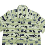 ALFRED DUNNER Womens Green Printed Short Sleeve Collared Shirt UK 10 Comfortable