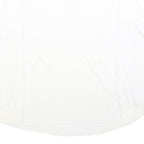 NIKE Mens White & Navy Blue Long Sleeve Plain M Polo Shirt Cotton Blend