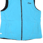 FILA Womens Blue & Black Fleece Jacket M Polyester Blend Zip Sport Casual