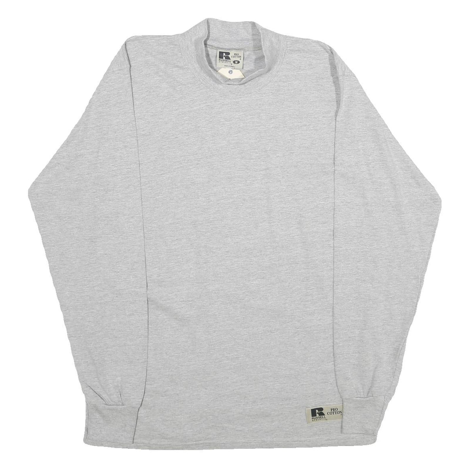 RUSSELL ATHLETIC Mens Grey Long Sleeve Crew Neck Cotton T-Shirt M