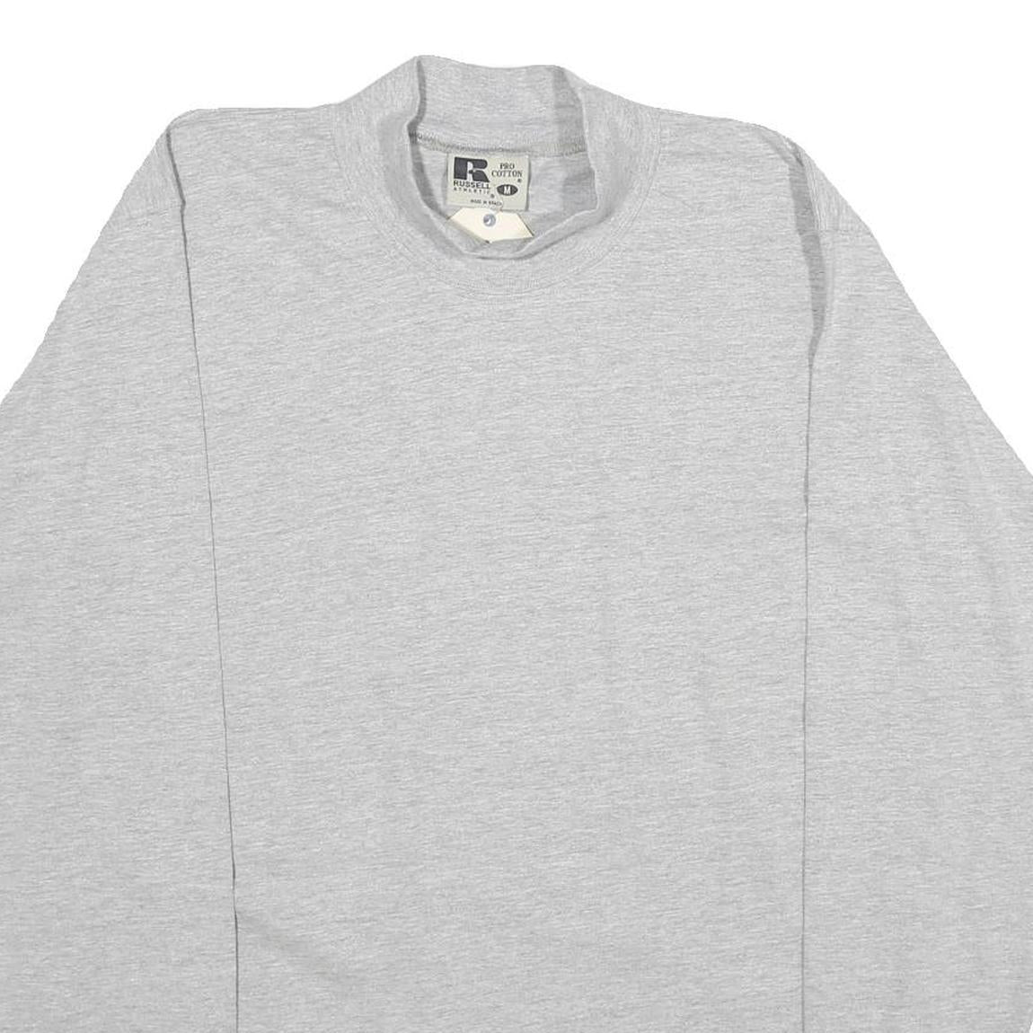 RUSSELL ATHLETIC Mens Grey Long Sleeve Crew Neck Cotton T-Shirt M
