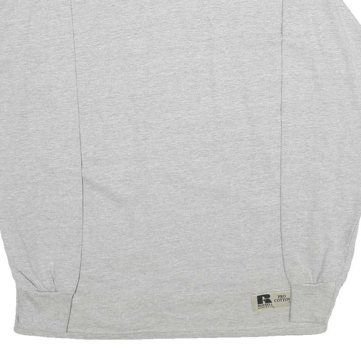 RUSSELL ATHLETIC Mens Grey Long Sleeve Crew Neck Cotton T-Shirt M