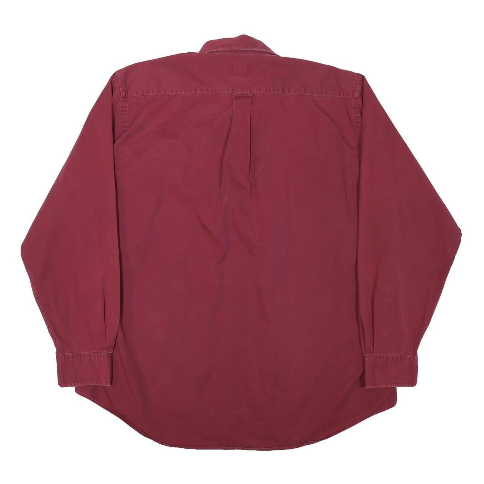 CAMBRIDGE CLASSICS Mens Red Shirt Cotton Blend L Classic Button-Down Long Sleeve