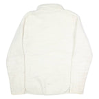 FILA Womens White Zip Jacket L Polyester Fleece Plain Warm Comfort Casual