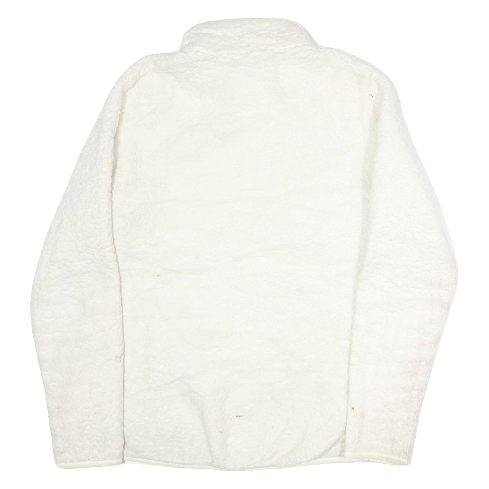 FILA Womens White Zip Jacket L Polyester Fleece Plain Warm Comfort Casual