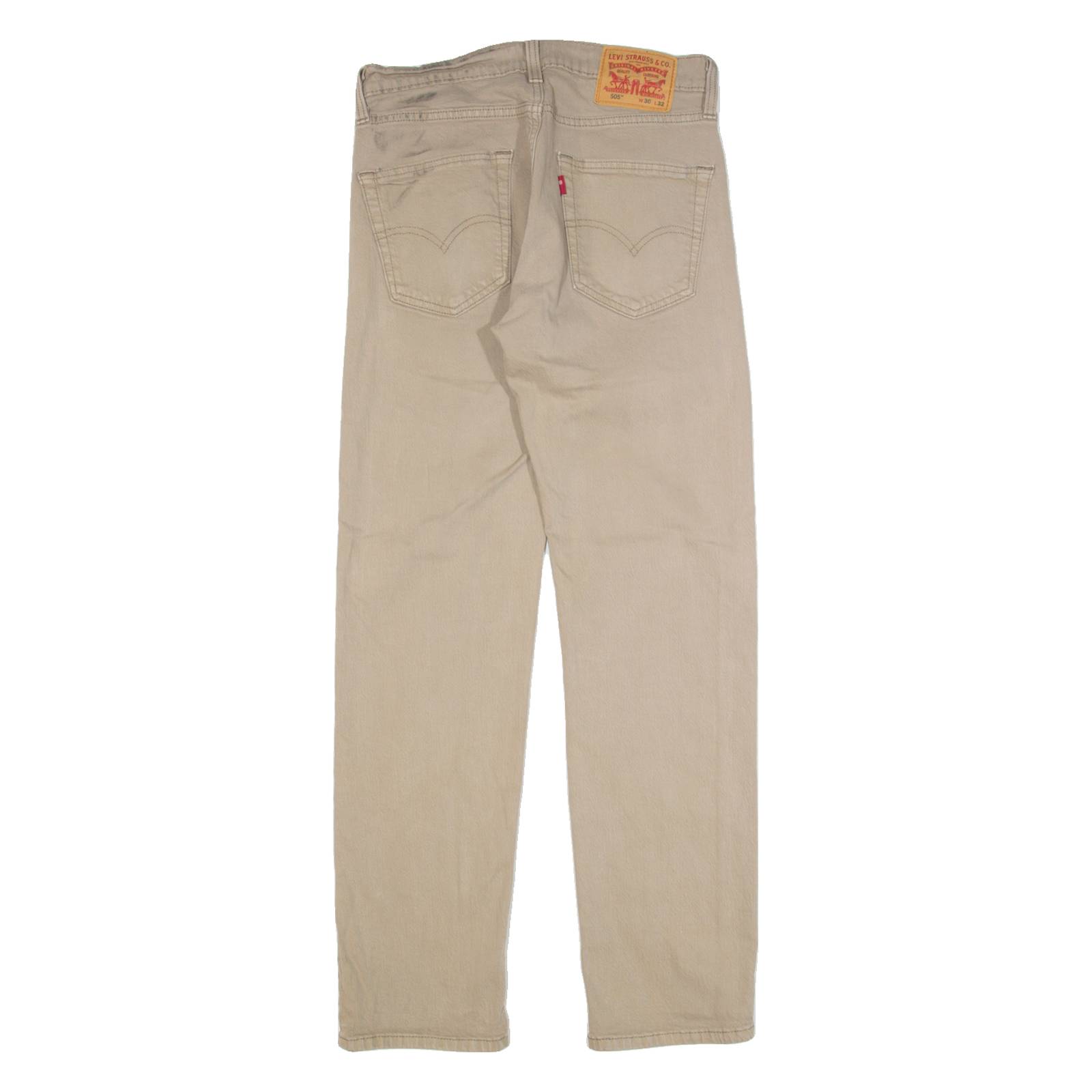 LEVI'S 505 Mens Trousers Beige Regular Tapered W30 L32